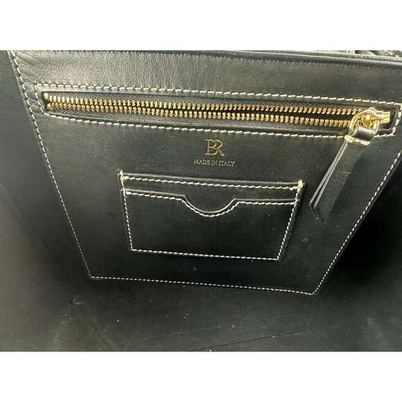 BANANA REPUBLIC Black Women Pebbled Leather Silva Top-Handle Bag Tote MSRP $490 - Picture 9 of 12